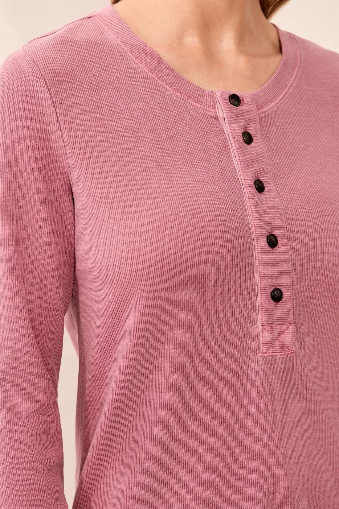 Special Wash Long Sleeve Buttoned Henley Top-Nostalgia sold by Tribal product image thumbnail 3