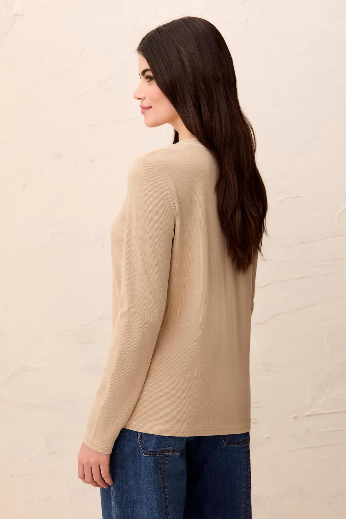 Special Wash Long Sleeve Buttoned Henley Top-Pashmina sold by Tribal product image thumbnail 4