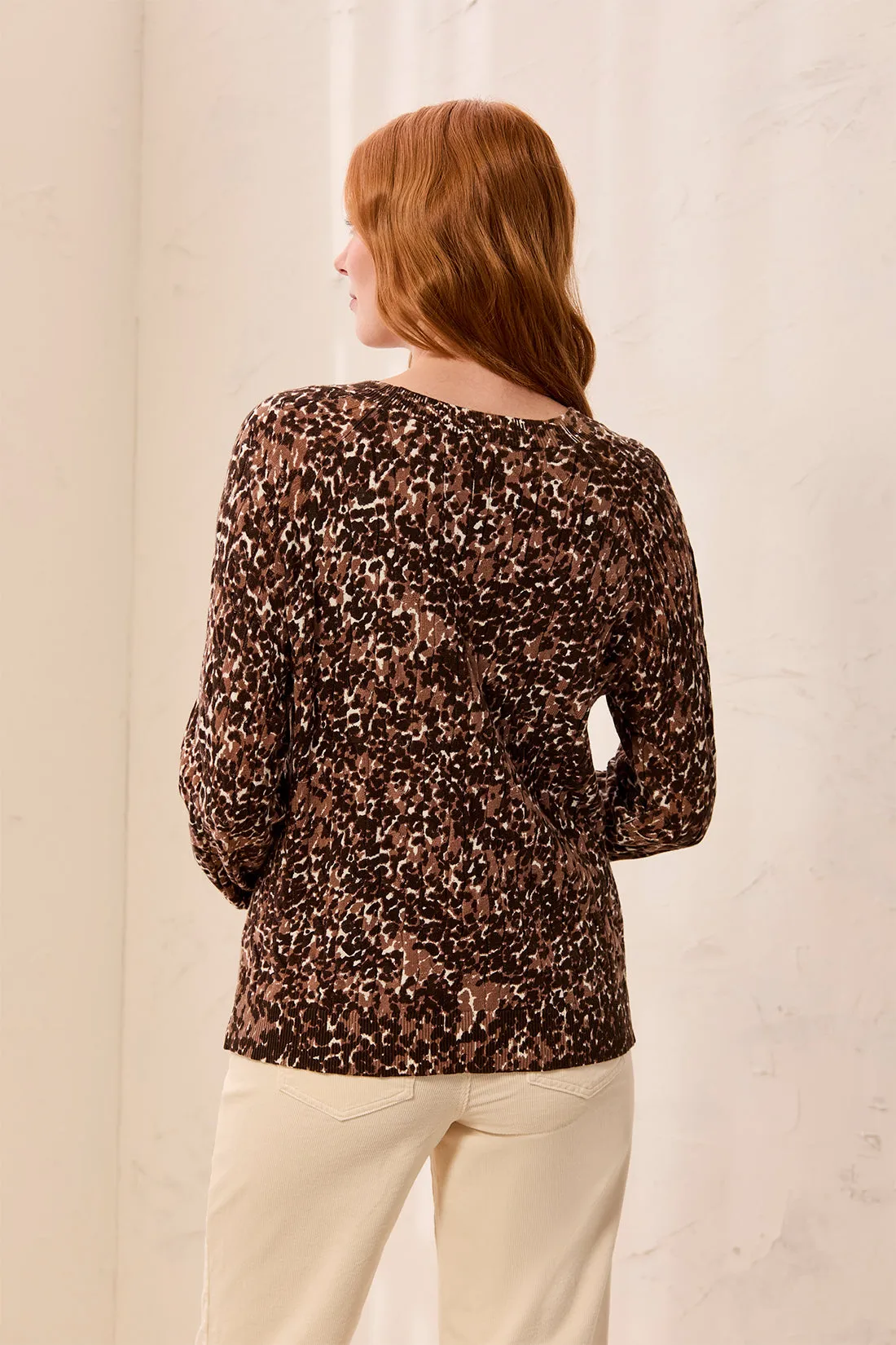 Printed Cable Cotton Crew Neck Sweater-Hickory sold by Tribal product image thumbnail 4