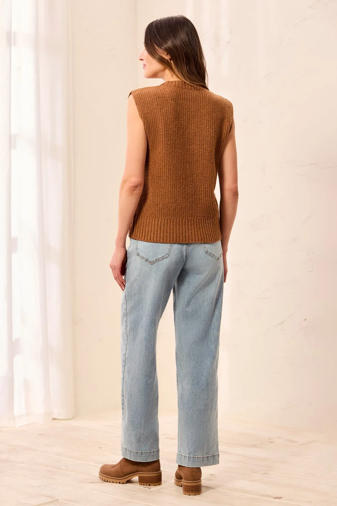 Soft Split Crew Neck Sleeveless Sweater-Hazelwood sold by Tribal product image thumbnail 4