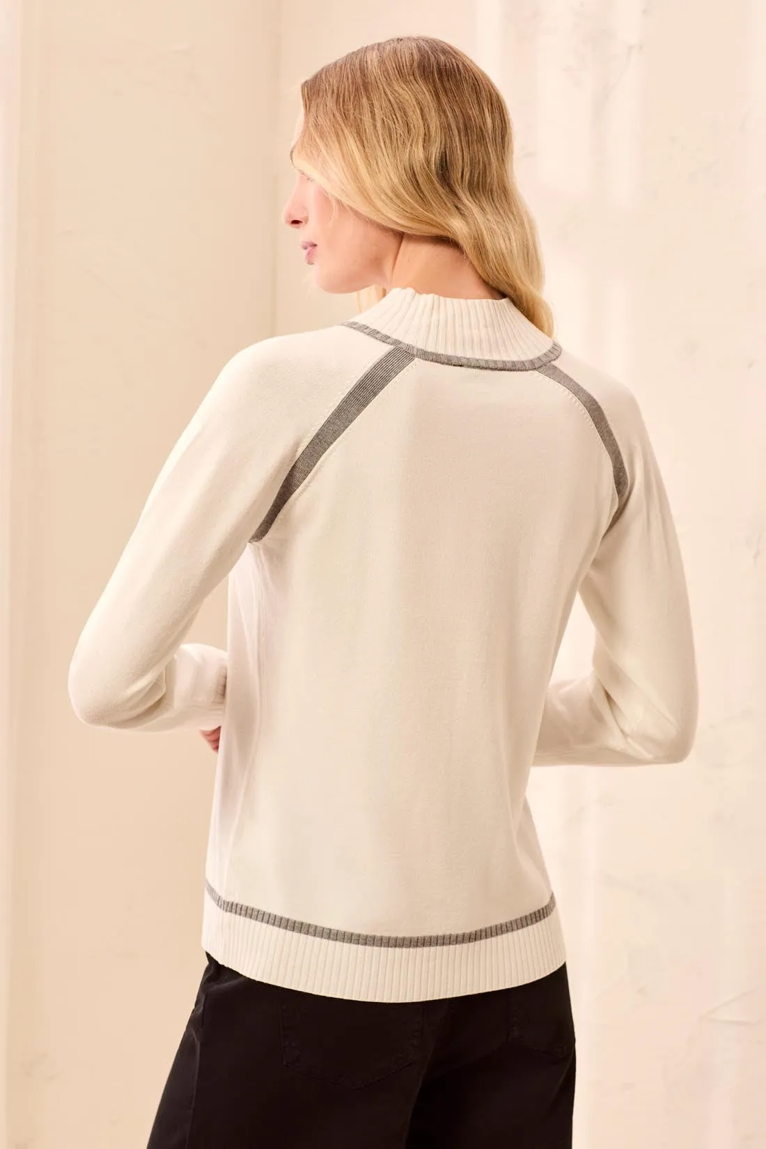 Soft Long Sleeve Mock Neck Raglan Sweater-Cream sold by Tribal product image thumbnail 2