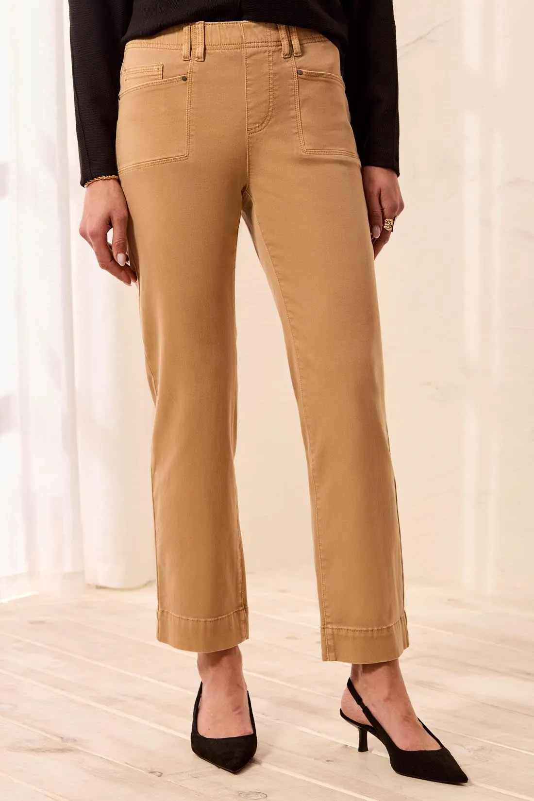 Comfort Stretch Straight Leg Pull-On Ankle Pants-Sesame sold by Tribal product image thumbnail 3