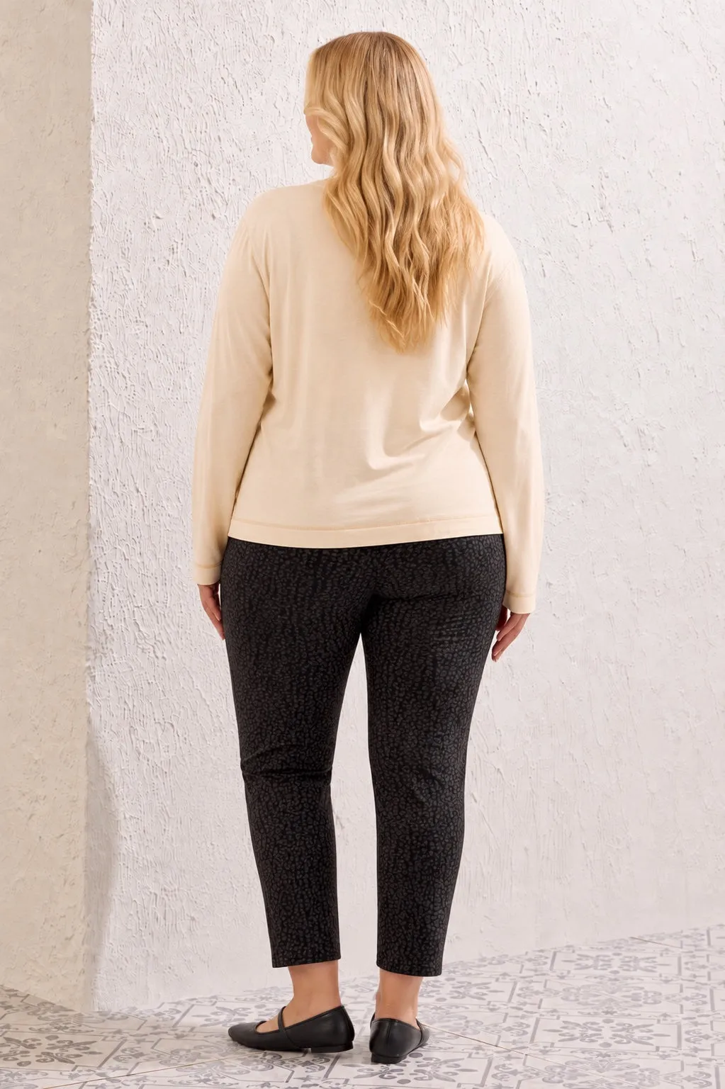 Size Inclusive Long Sleeve Classic V-Neck Top-Moonstone sold by Tribal product image thumbnail 2