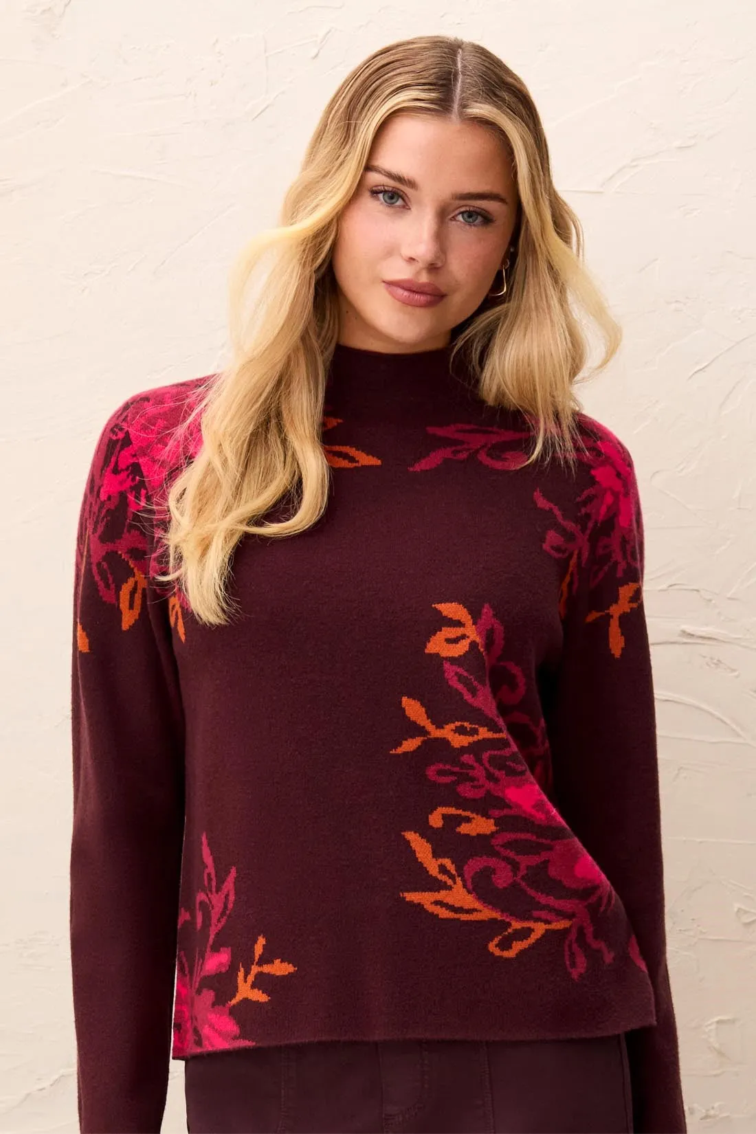 Double Knit Knit Funnel Neck Sweater Long Sleeve Sweater-Fudge sold by Tribal product image thumbnail 3