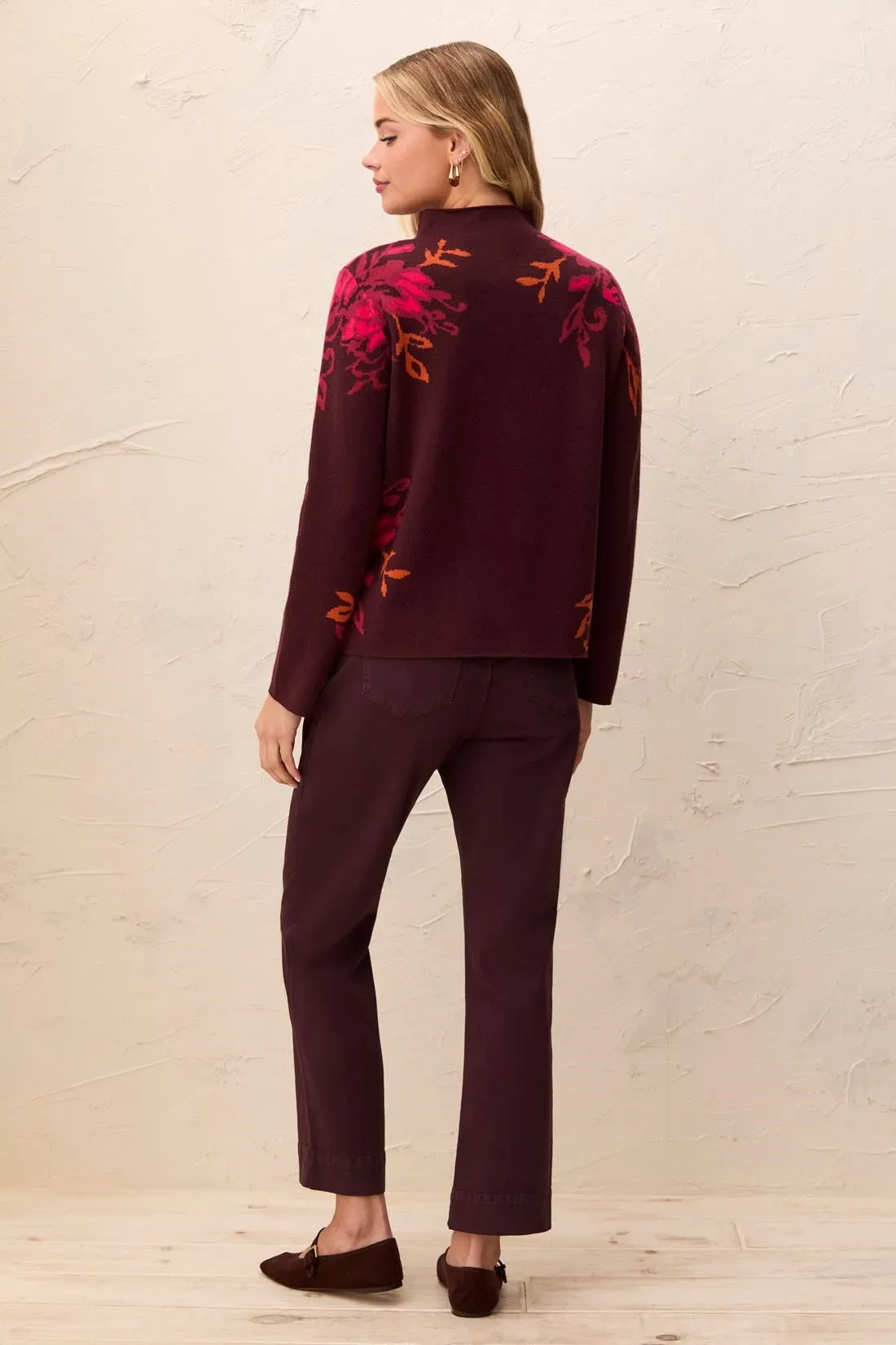 Double Knit Knit Funnel Neck Sweater Long Sleeve Sweater-Fudge sold by Tribal product image thumbnail 4