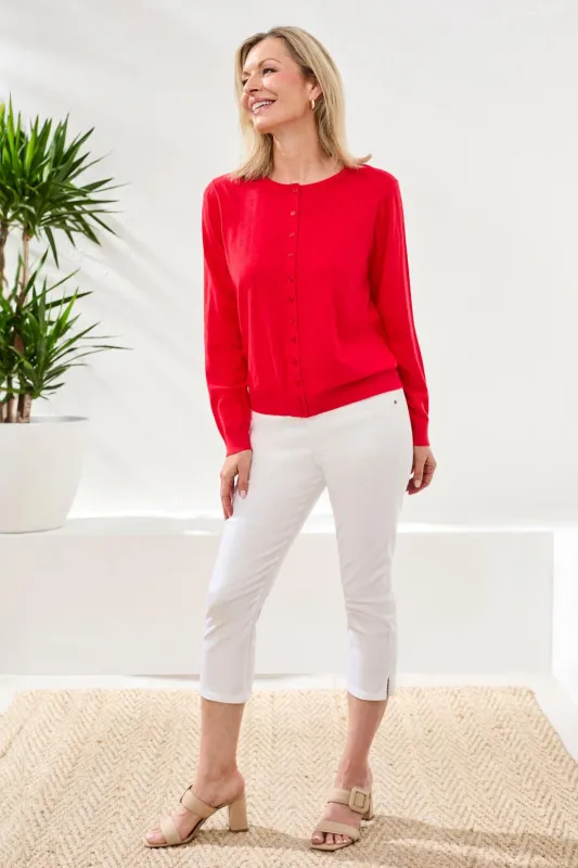 Pointelle Knit Sweater With Button-Front Closure-Black made by Tribal