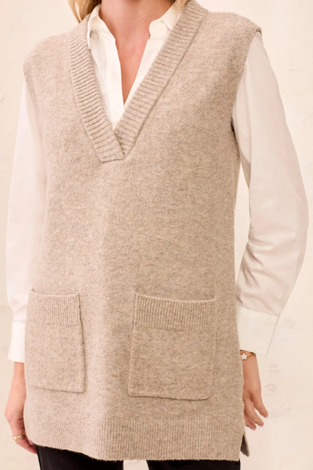 Sleeveless Tunic Knit Sweater Vest-Fossil sold by Tribal product image thumbnail 3