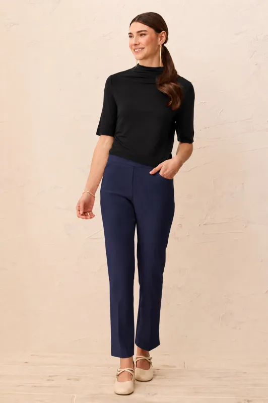 Year Round Basics Flatten It® Tummy Control Pull-On Ankle Pants-Jet blue made by Tribal