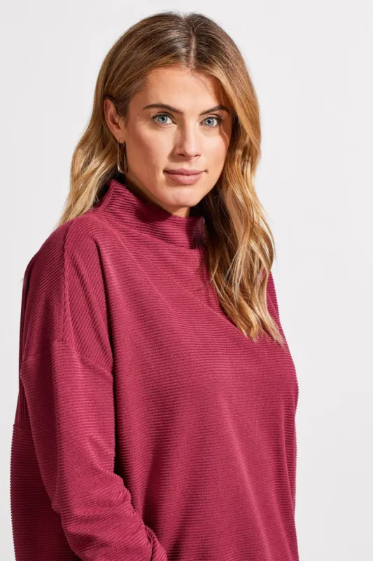 Funnel Neck Tunic-H. Port Wine sold by Tribal