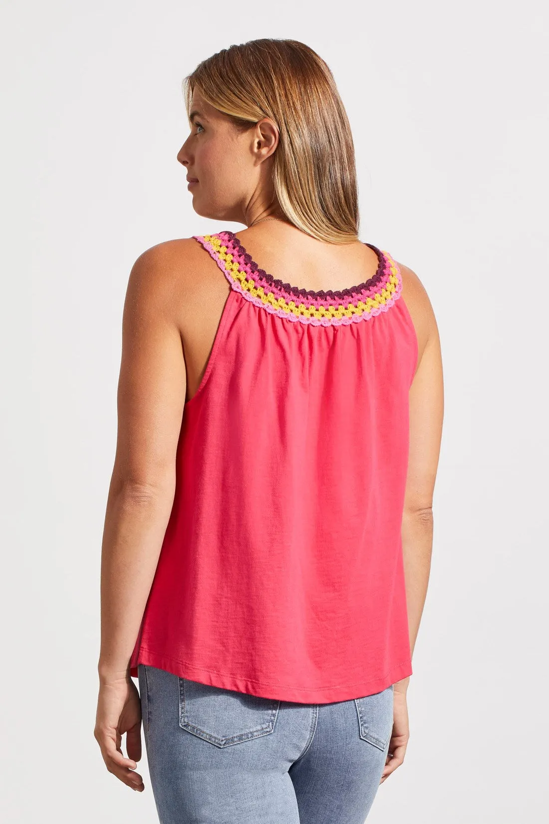 FLOWY CROCHET-NECK SLEEVELESS TOP-Fruitpunch sold by Tribal product image thumbnail 4