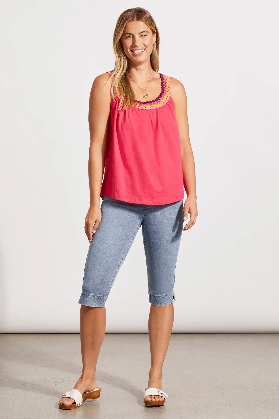 FLOWY CROCHET-NECK SLEEVELESS TOP-Fruitpunch sold by Tribal