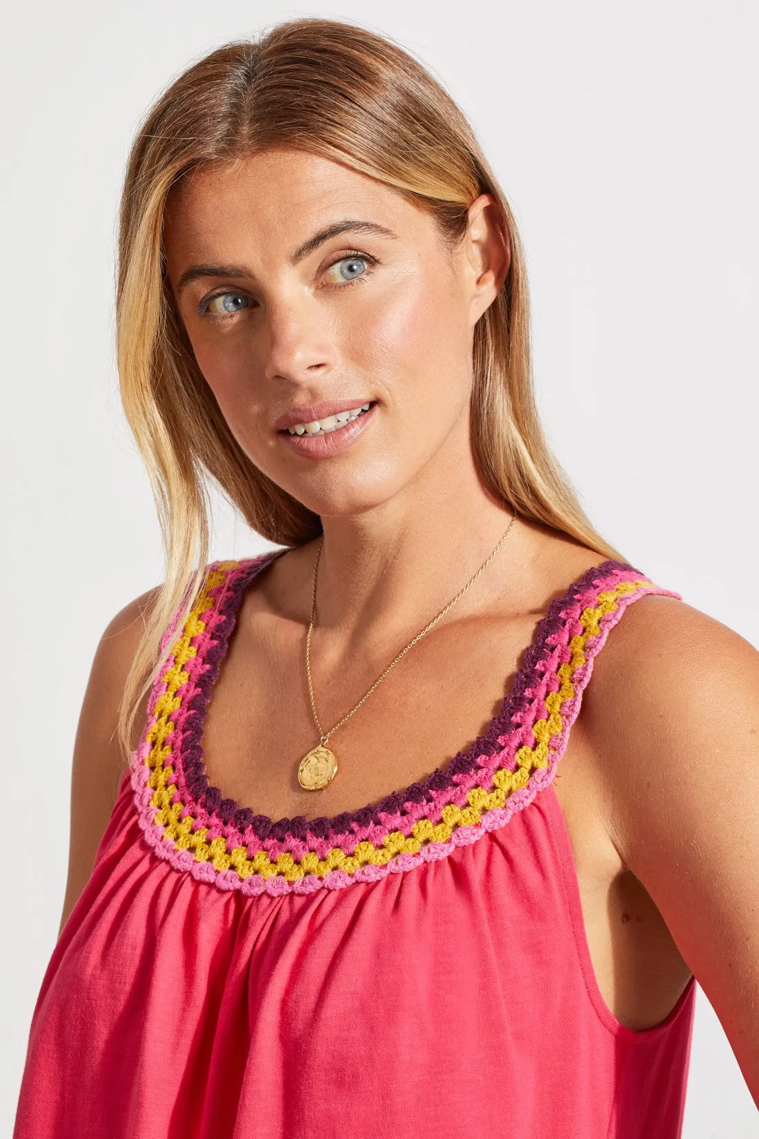 FLOWY CROCHET-NECK SLEEVELESS TOP-Fruitpunch sold by Tribal product image thumbnail 3