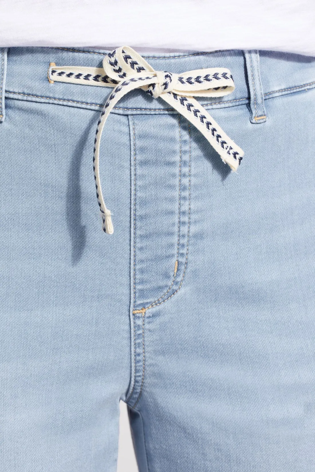 AUDREY DRAWCORD-WAIST KNIT DENIM JOGGERS-Tideblue sold by Tribal product image thumbnail 3