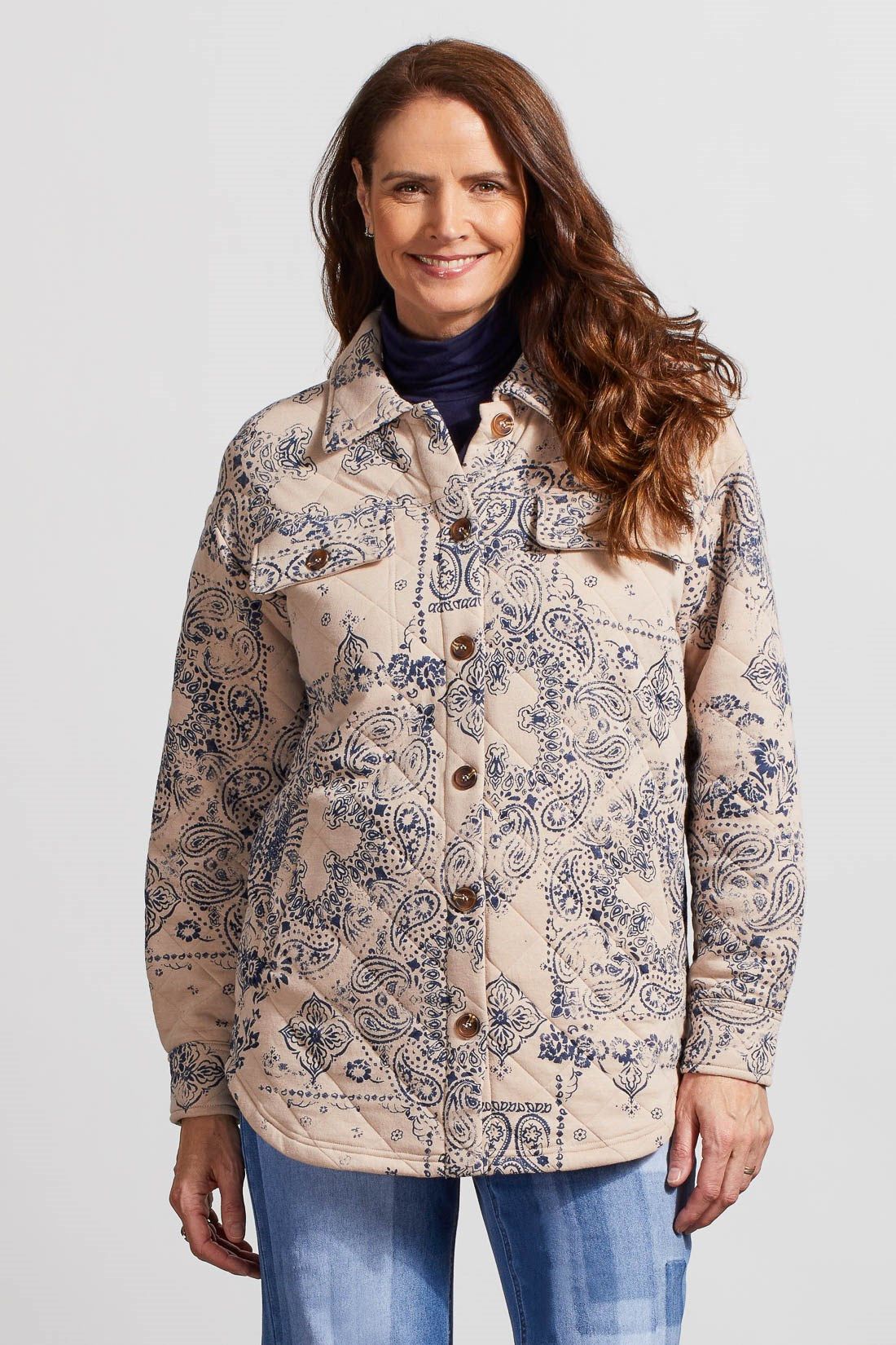 QUILTED PAISLEY SHACKET-Blue sky sold by Tribal product image thumbnail 2