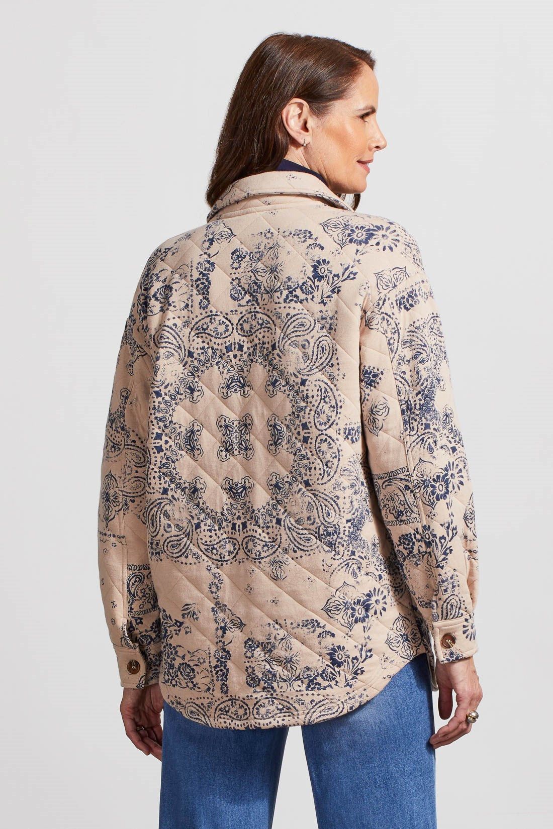 QUILTED PAISLEY SHACKET-Blue sky sold by Tribal product image thumbnail 4