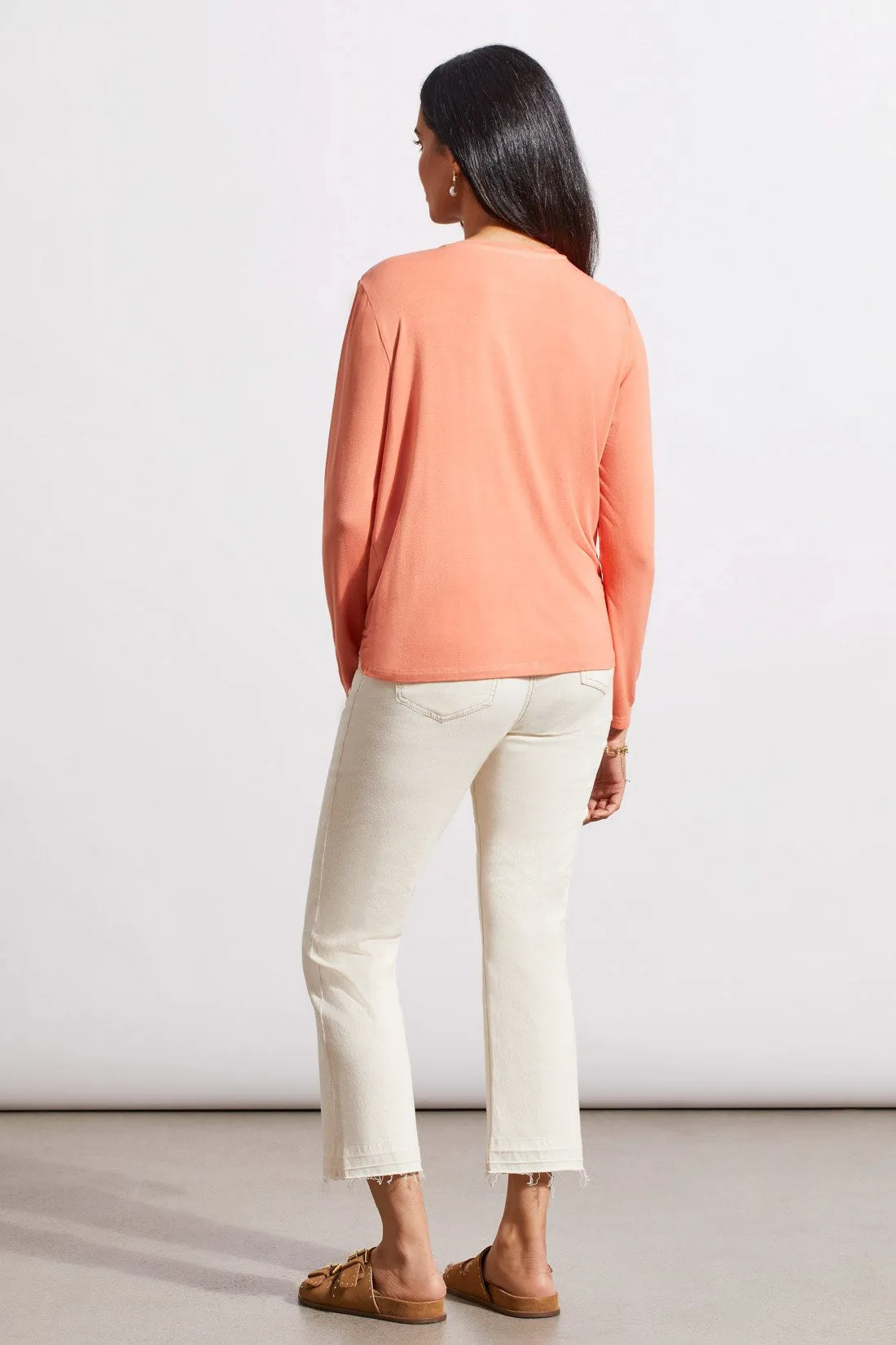 STRETCH CREW NECK TOP WITH TWIST FRONT-Cyder sold by Tribal product image thumbnail 3