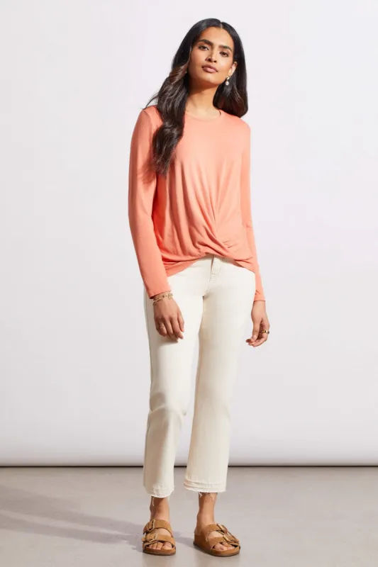 STRETCH CREW NECK TOP WITH TWIST FRONT-Cyder sold by Tribal
