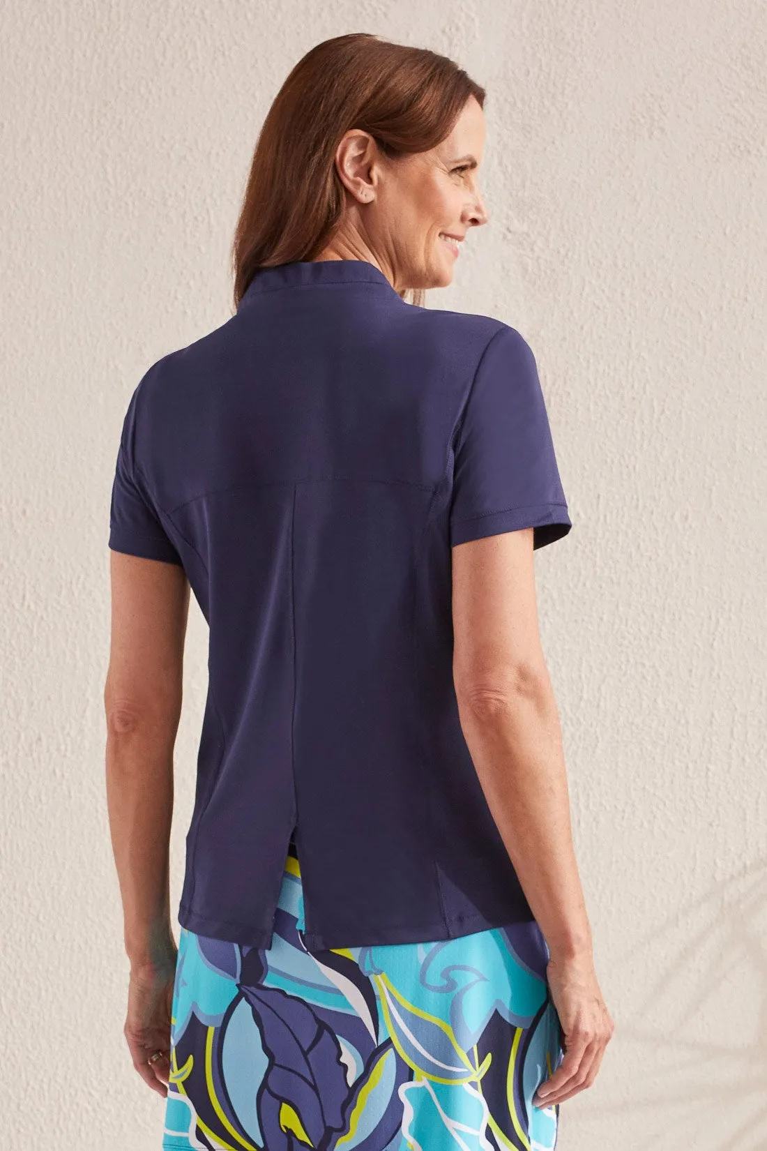 PERFORMANCE UPF 50+ V-NECK TOP-Jet blue sold by Tribal product image thumbnail 4