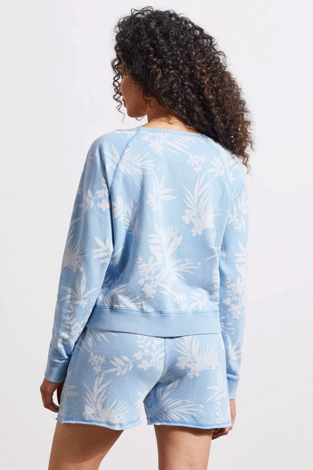 FOLIAGE CREW NECK TOP IN THIN FRENCH TERRY -Tideblue sold by Tribal product image thumbnail 3