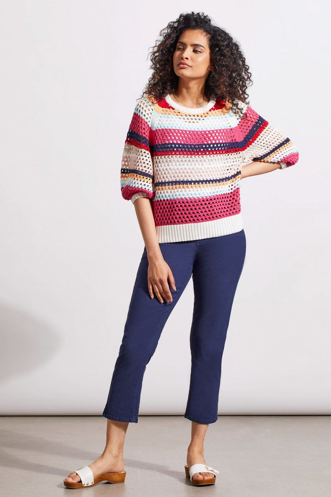 COTTON THREE-QUARTER SLEEVE SWEATER-Poppy red sold by Tribal product image thumbnail 3