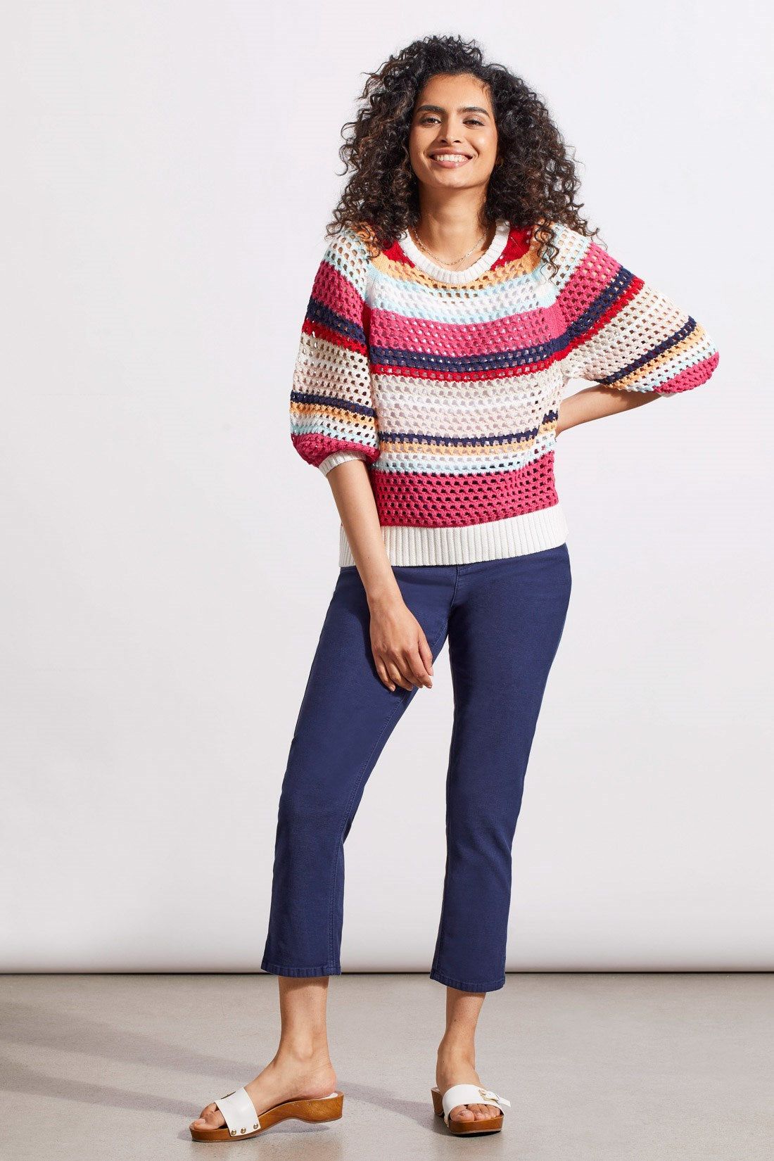 COTTON THREE-QUARTER SLEEVE SWEATER-Poppy red sold by Tribal product image thumbnail 2