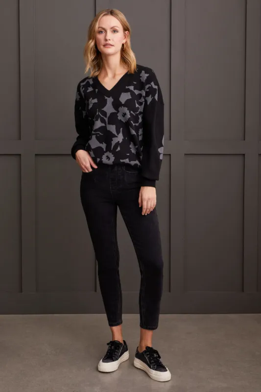 Audrey Icon Pull-On Ankle Skinny Jeans-Dusty Black sold by Tribal