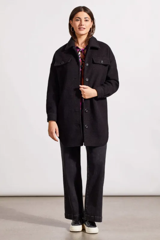 Boiled Wool Jacket With Pockets-Black sold by Tribal