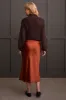 Pull-On Midi Skirt With Elastic Waist-Marsala sold by Tribal