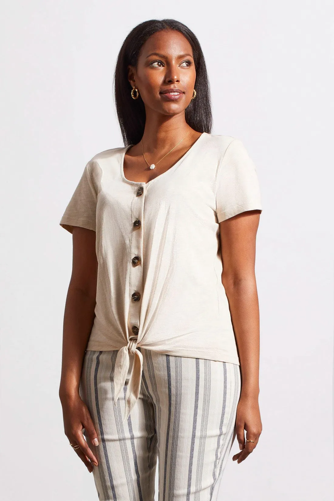 BUTTON KNOT-HEM TOP-Frenchoak sold by Tribal product image thumbnail 3