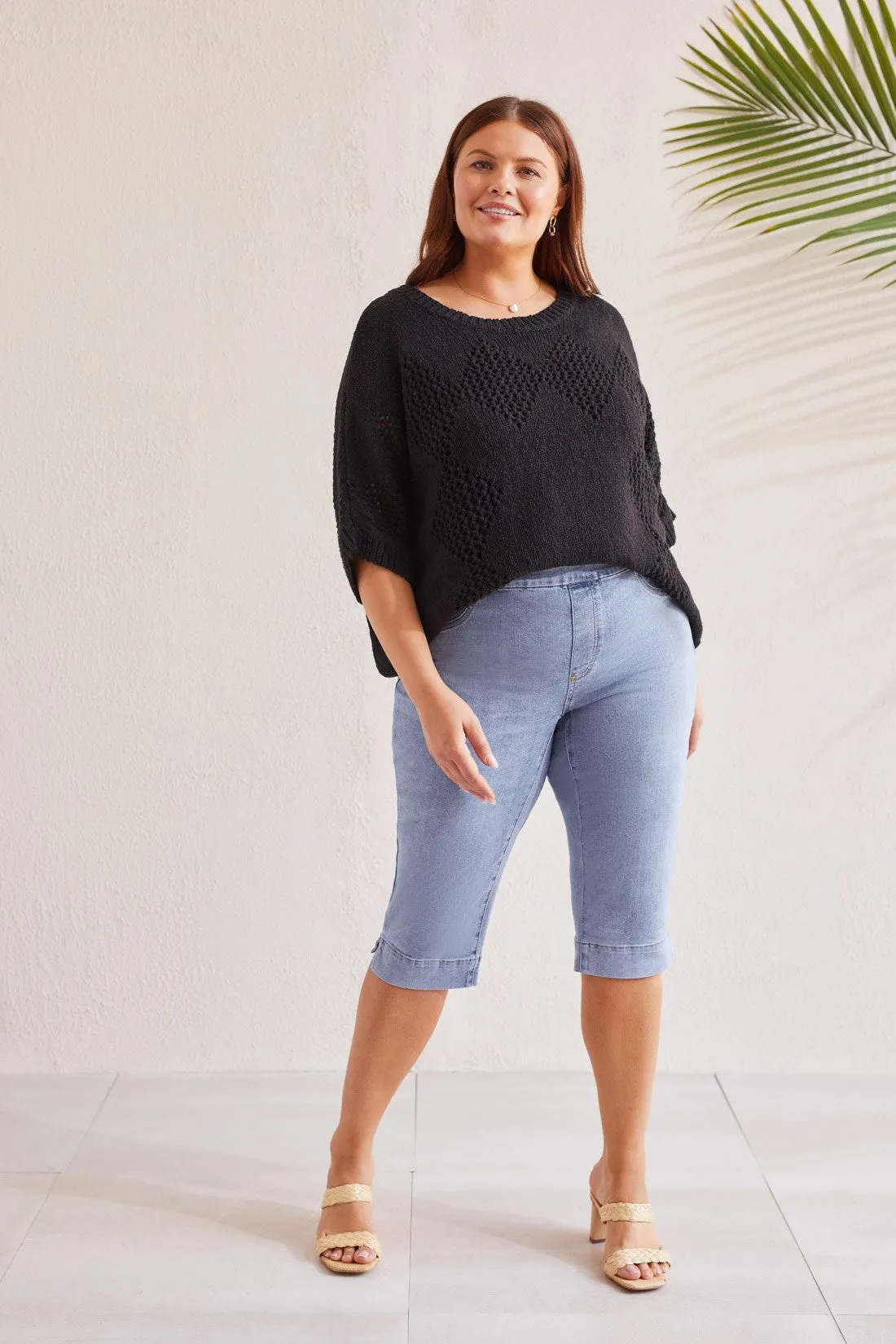 AUDREY PULL-ON CAPRI WITH SIDE SLITS-Vistablue sold by Tribal product image thumbnail 2