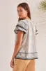 PRINTED FLUTTER-SLEEVE BLOUSE-Frenchoak sold by Tribal