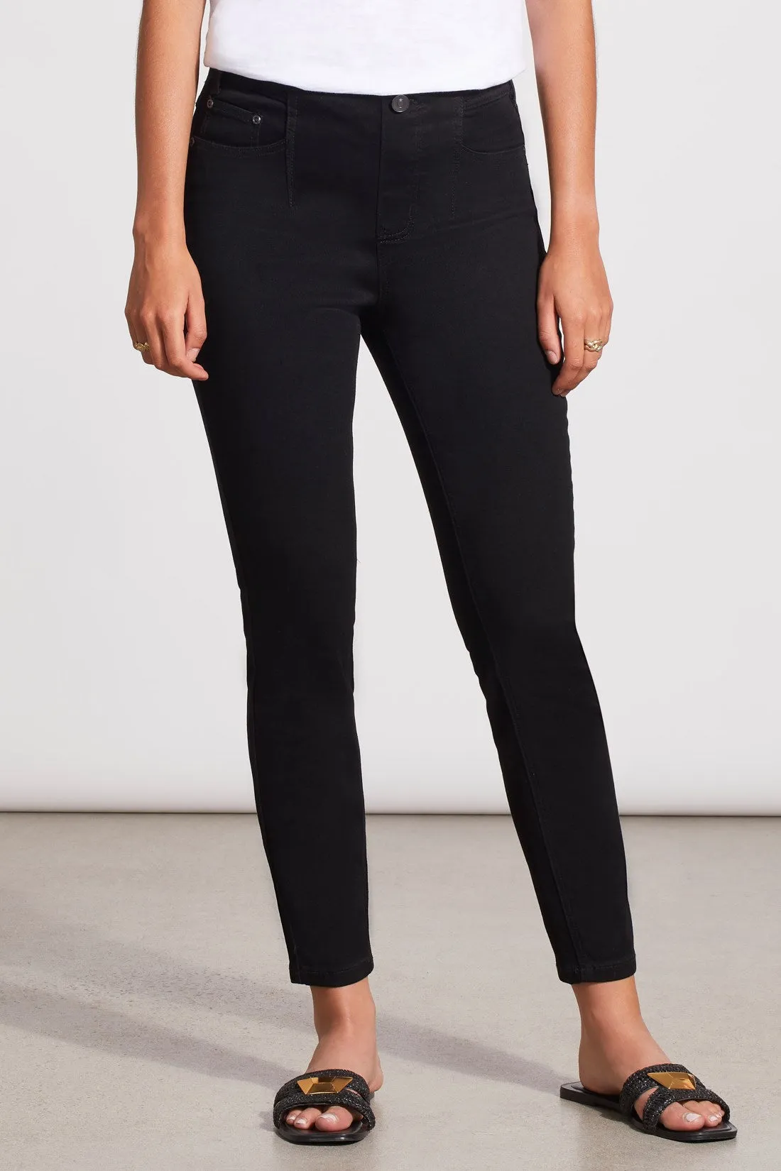 AUDREY ICON PULL-ON ANKLE SKINNY JEANS-Black sold by Tribal
