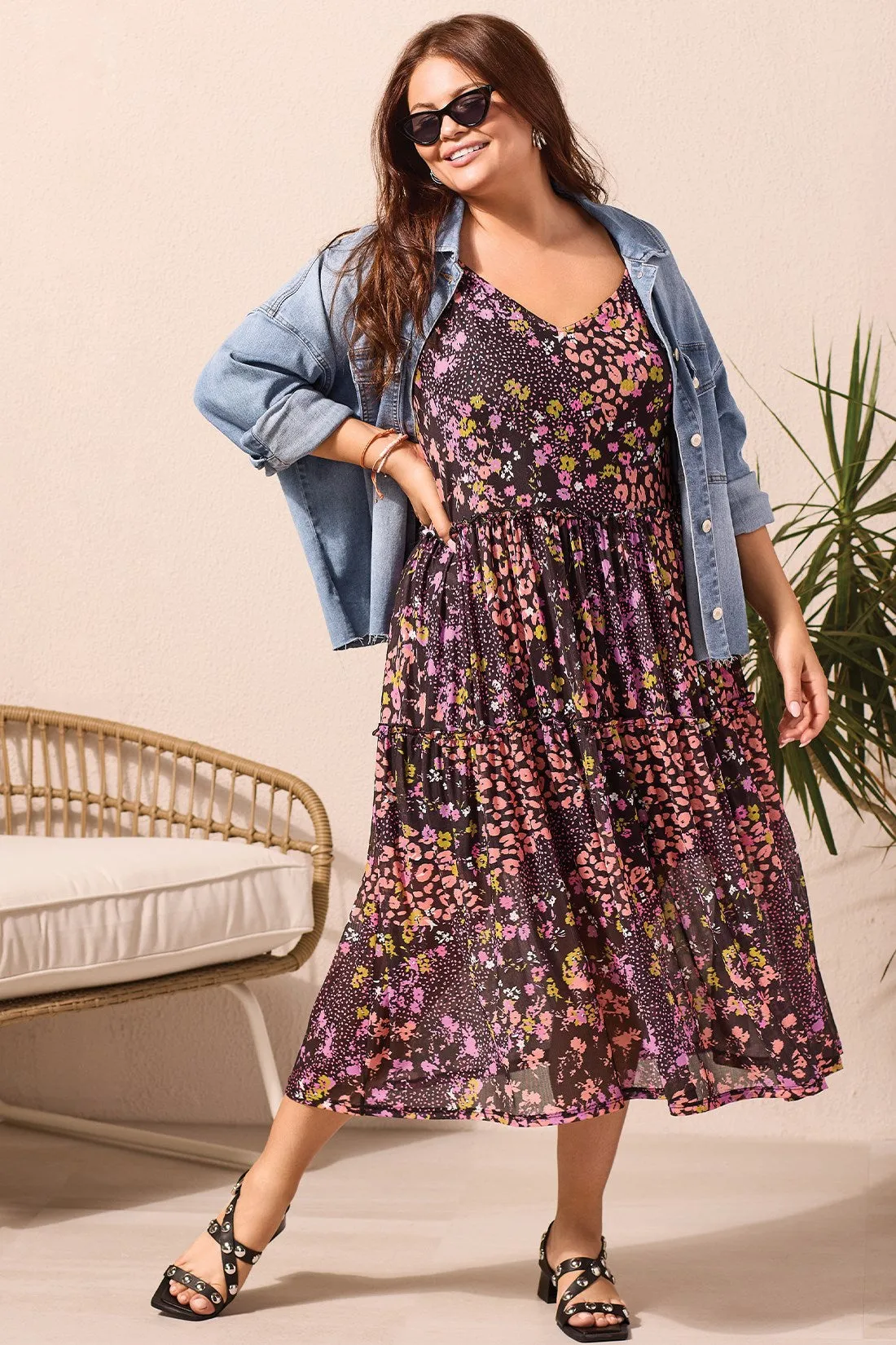 CROPPED DENIM SHACKET WITH POCKETS-Sky blue sold by Tribal product image thumbnail 4