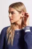 OPEN-KNIT COTTON CREWNECK SWEATER-Jet blue sold by Tribal
