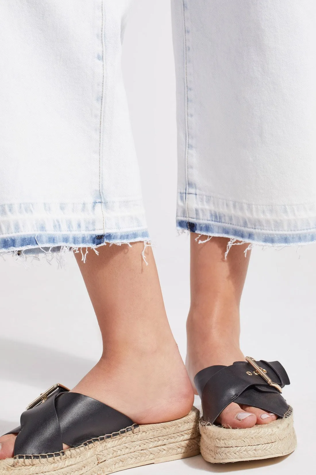 BROOKE HIGH RISE WIDE LEG CROP JEANS-Blue white sold by Tribal product image thumbnail 3