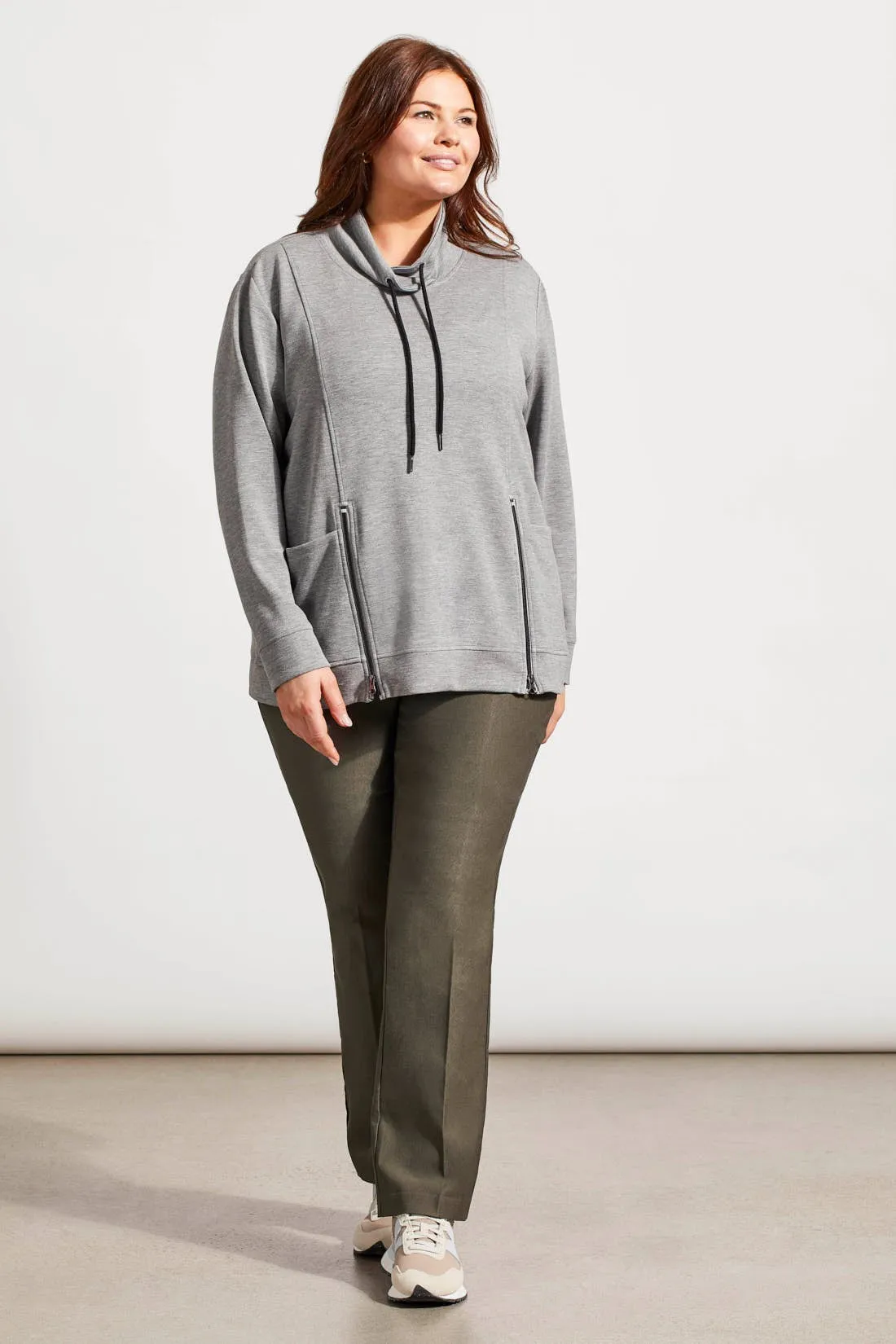 Funnel Neck Top With Pockets-Grey Mix sold by Tribal product image thumbnail 2