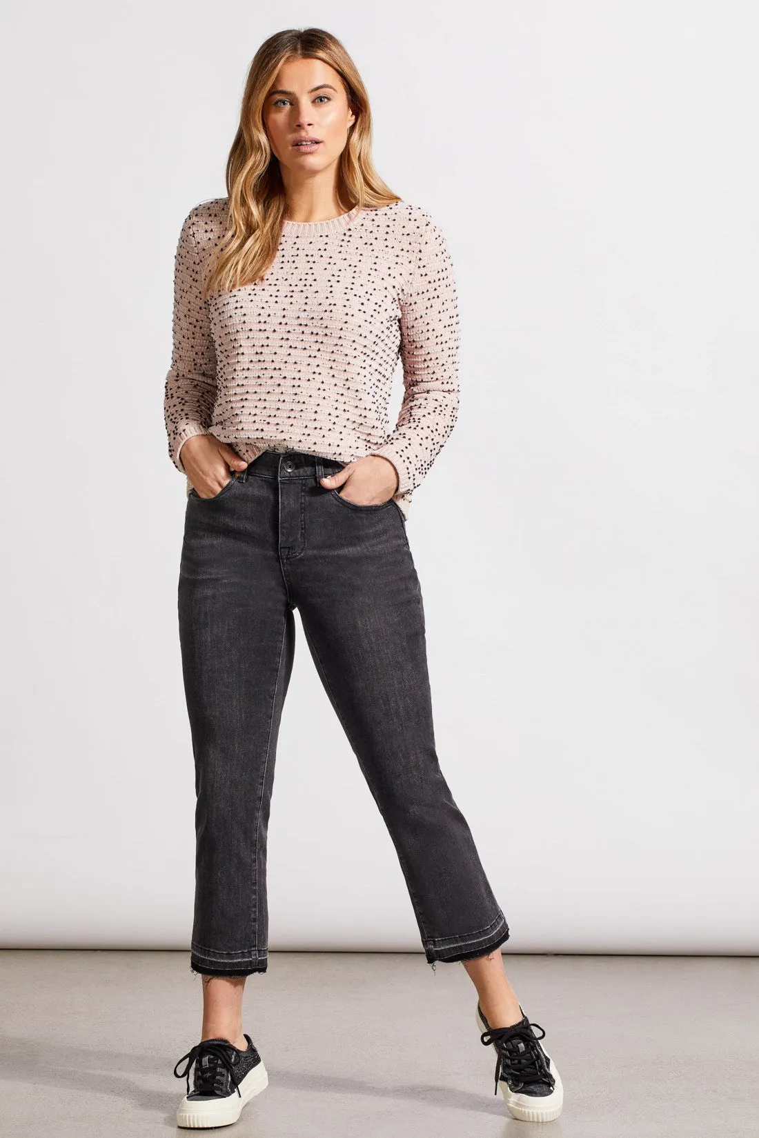 Textured Knit Crewneck Sweater-Sepia Rose sold by Tribal