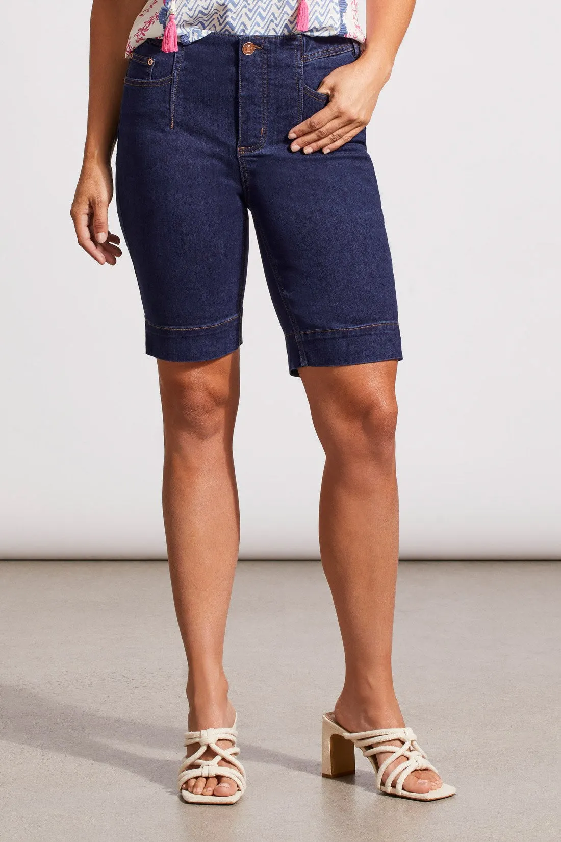 AUDREY ICON PULL-ON BERMUDA JEANS-Rinse sold by Tribal product image thumbnail 2