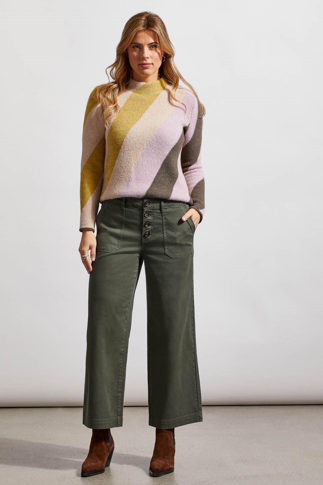 AUDREY BUTTON UP WIDE LEG JEANS-Dk. cedar sold by Tribal product image thumbnail 2