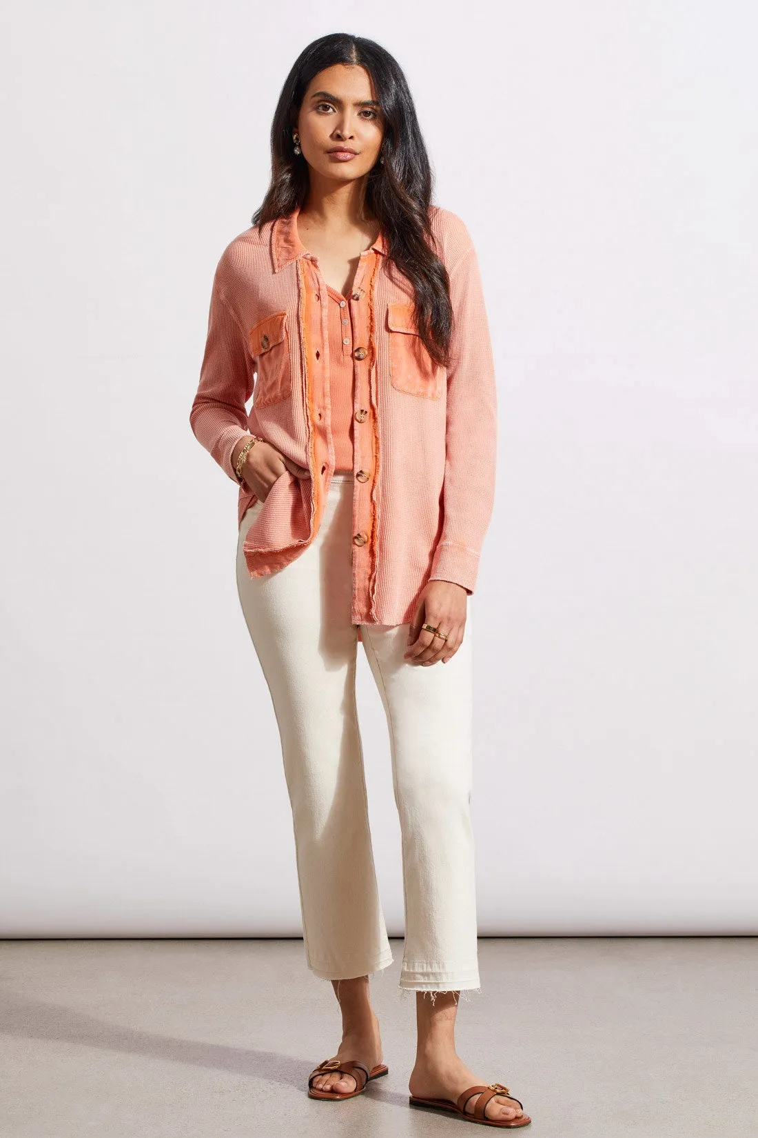 VINTAGE WASH WAFFLE SHACKET -Cyder sold by Tribal product image thumbnail 2