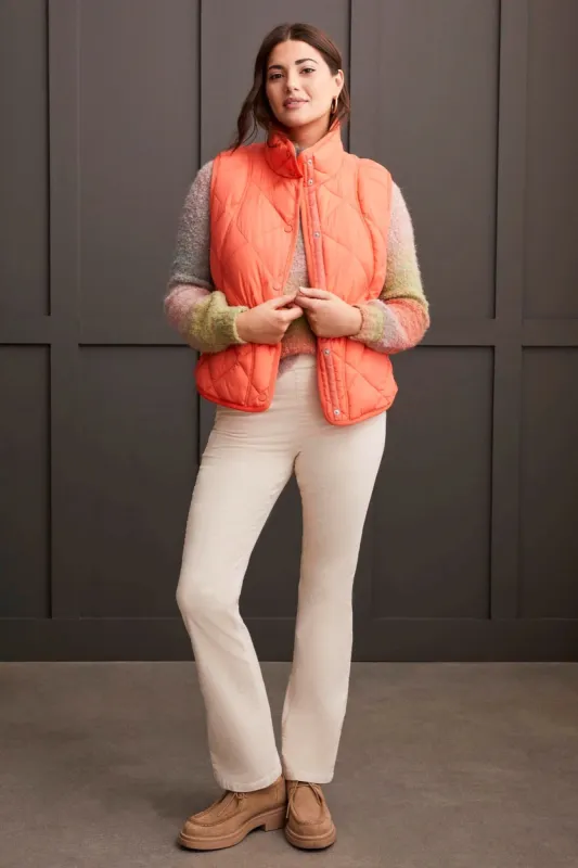 QUILTED A-LINE PUFFER VEST-Azalea sold by Tribal