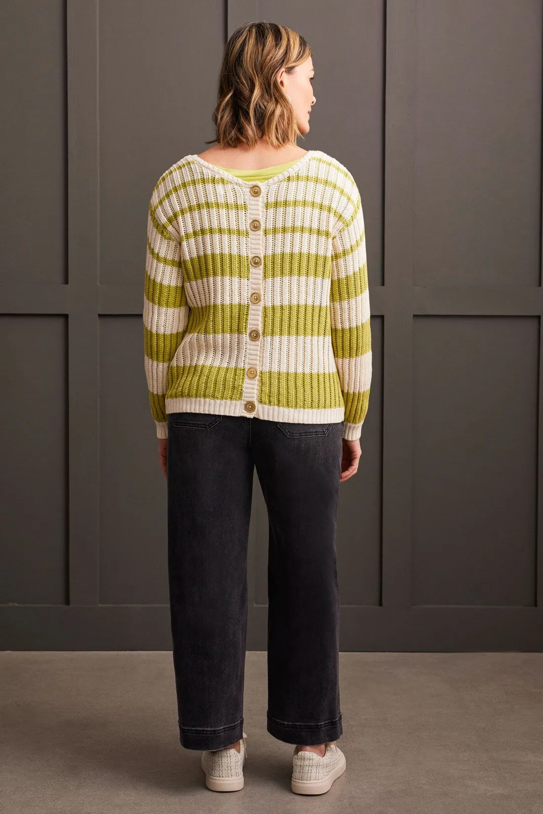 Wear 2 Ways Crew Neck Cardigan Sweater-Pistachio sold by Tribal product image thumbnail 2