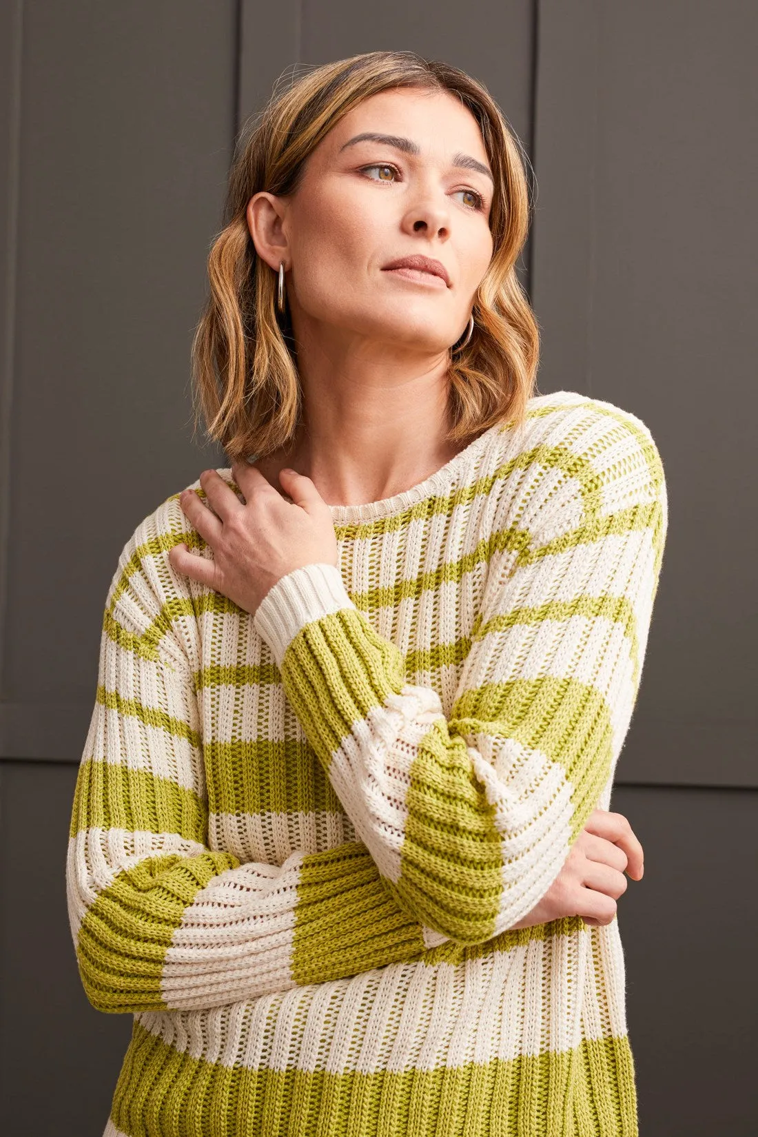 Wear 2 Ways Crew Neck Cardigan Sweater-Pistachio sold by Tribal