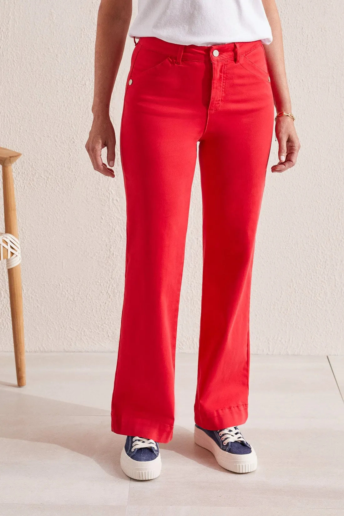 FLY FRONT WIDE LEG PANT-Poppy red sold by Tribal product image thumbnail 3