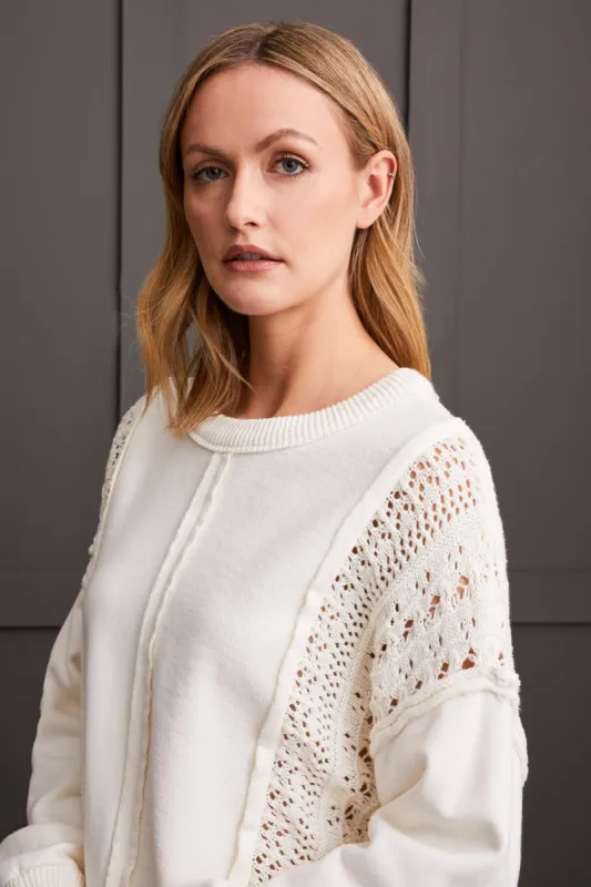 Stonewash Mix Media Raglan Pullover-Eggshell sold by Tribal