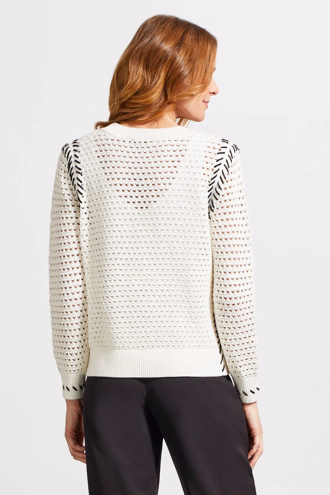 Open Stitch Crew Neck Sweater-Cream sold by Tribal product image thumbnail 3
