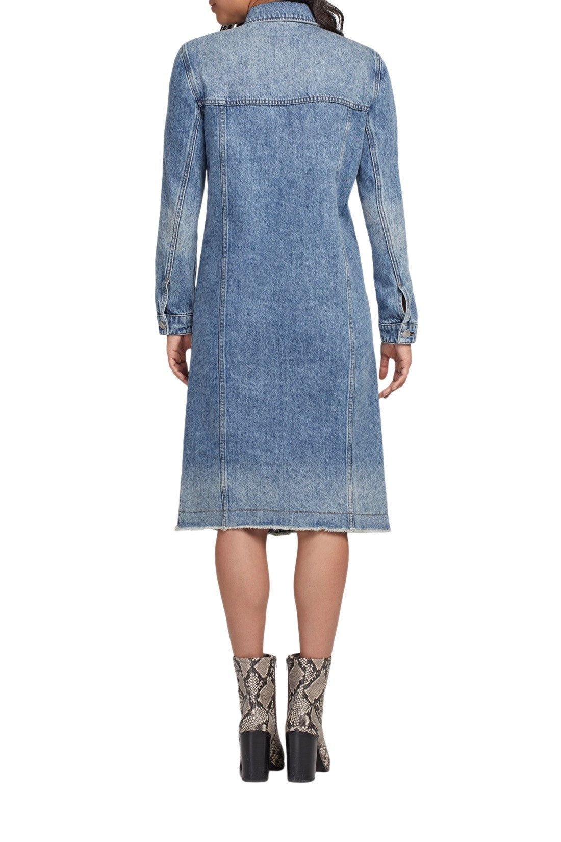 LONG VINTAGE 43 INCH DENIM JACKET-Washed blue sold by Tribal product image thumbnail 4