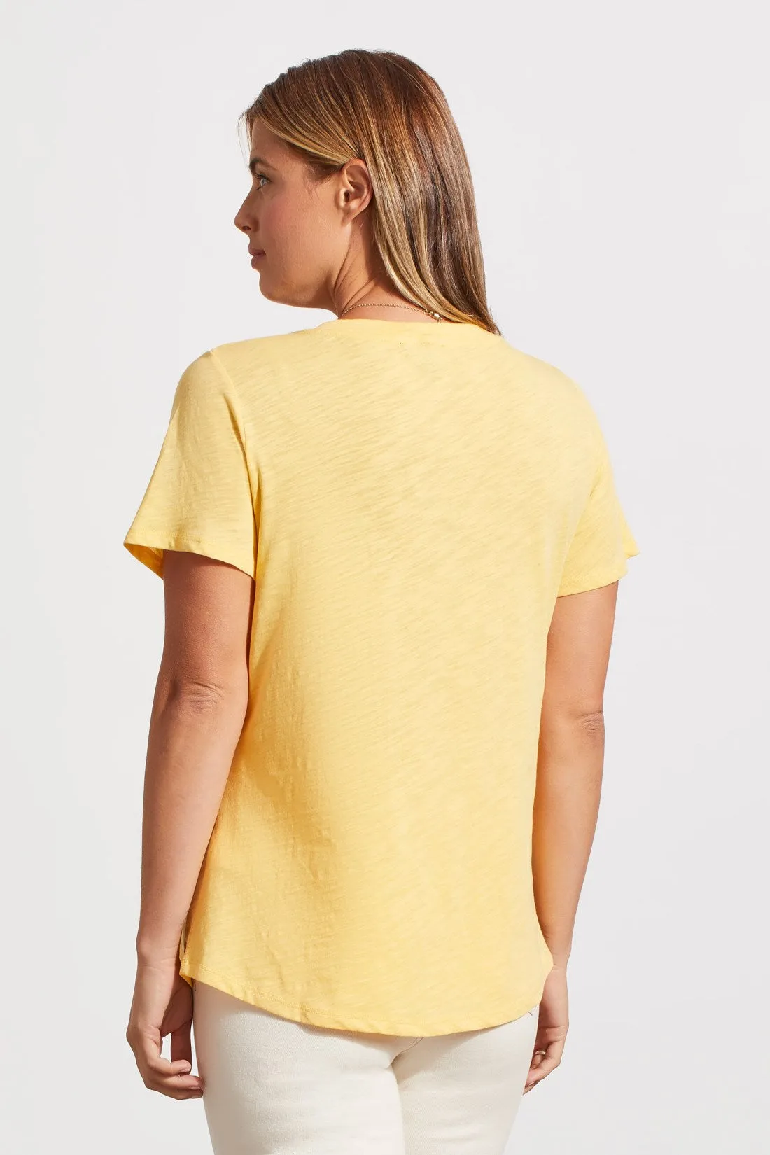 COTTON U-NECK TOP WITH SHIRRING-Cornsilk sold by Tribal product image thumbnail 4