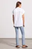COTTON CAP SLEEVE SHIRT WITH SIDE PANEL DETAIL-White sold by Tribal