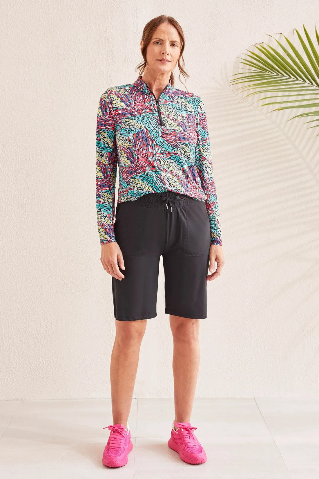 FOUR-WAY STRETCH PULL-ON SHORTS WITH DRAWCORD-Black sold by Tribal